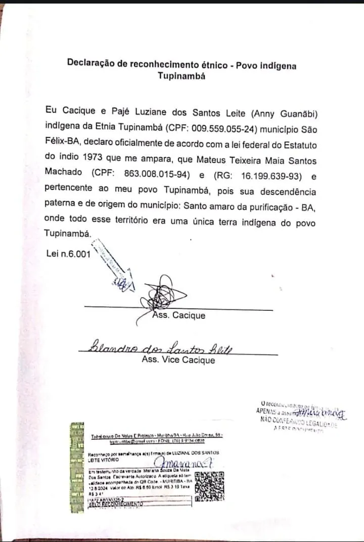 Reconhecimento Étnico — Povo Indígena Tupinambá