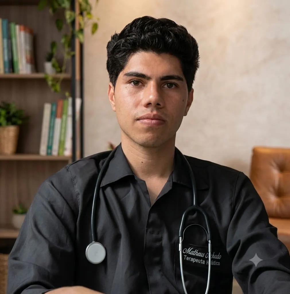 Retrato profissional do Dr. HC Mateus Maia, naturopata e terapeuta holístico